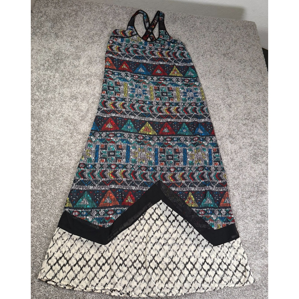 UO Silence + Noise‎ Womens Kingston Mosaic Maxi Dress Multicolored Small